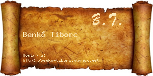 Benkő Tiborc névjegykártya